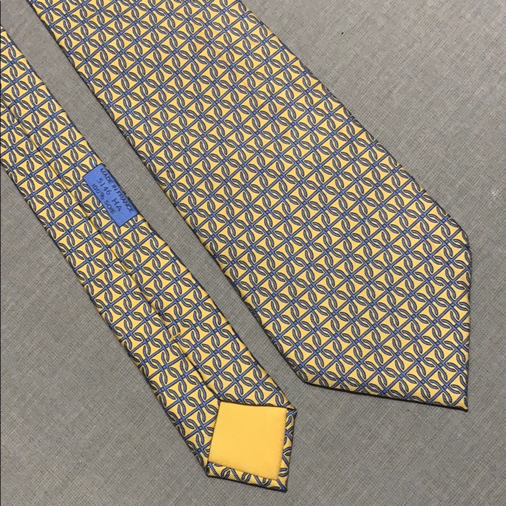 Hermes silk men's patterned tie